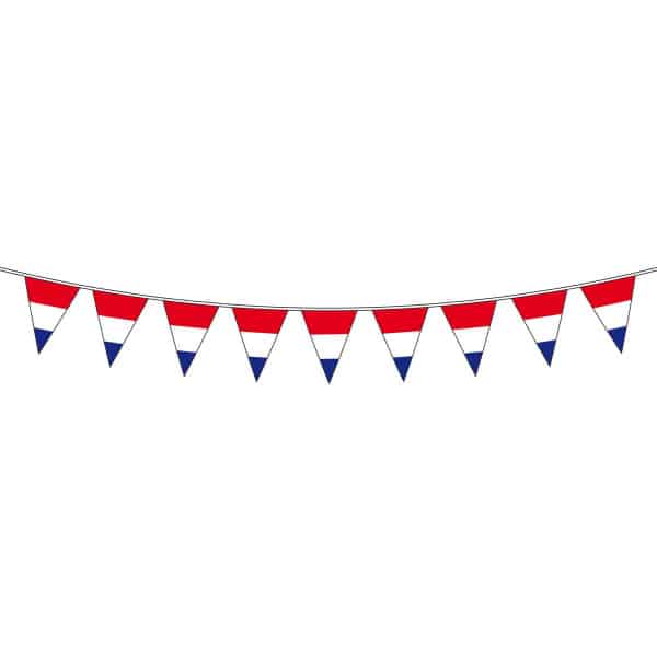 Red, White & Blue Striped Triangle Party Bunting - 10m