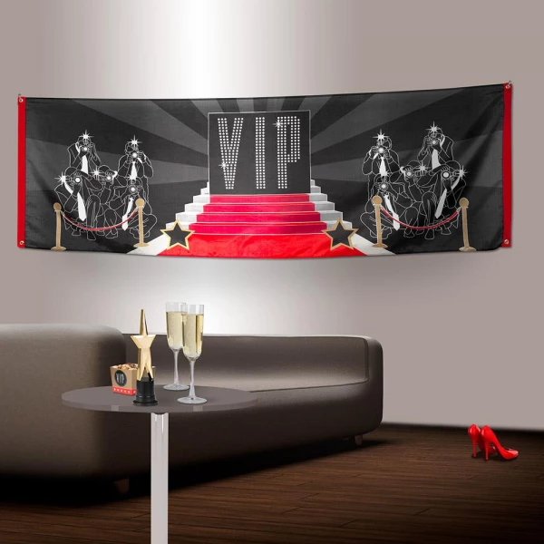 Hollywood VIP Red Carpet Awards Banner - 2.2m x 74cm