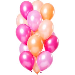 15 X Peachy Flamingo Metallic Deluxe Balloons - 30cm