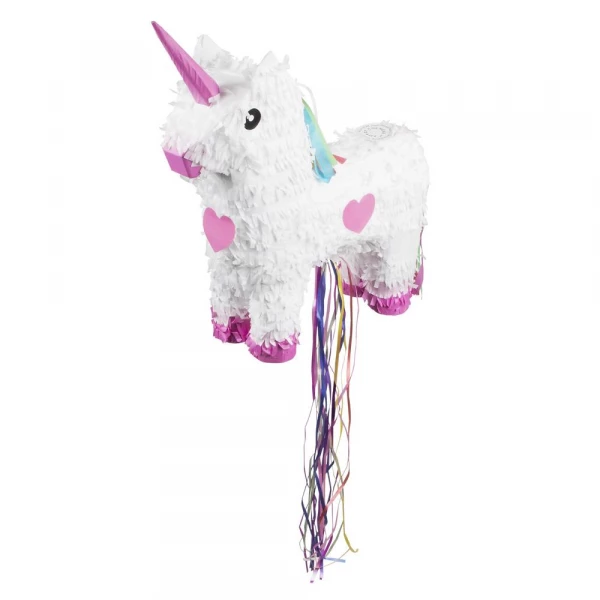 White & Pink Unicorn Pinata - 47cm x 39cm