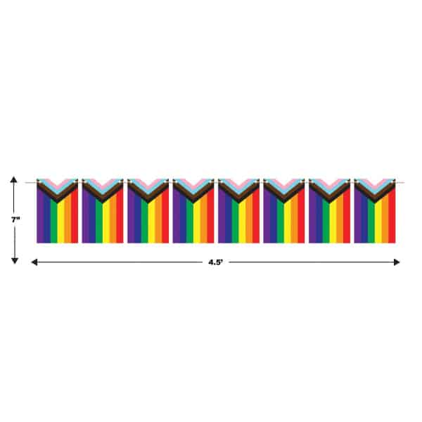 Progress Pride Rainbow Flag Bunting - 1.35m