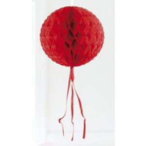 Red Honeycomb Ball Hanging Decoration - 30cm