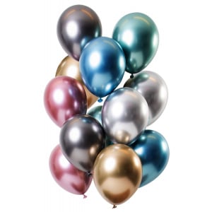 12 X Treasure Deluxe Mirror Effect Party Balloons - 33cm