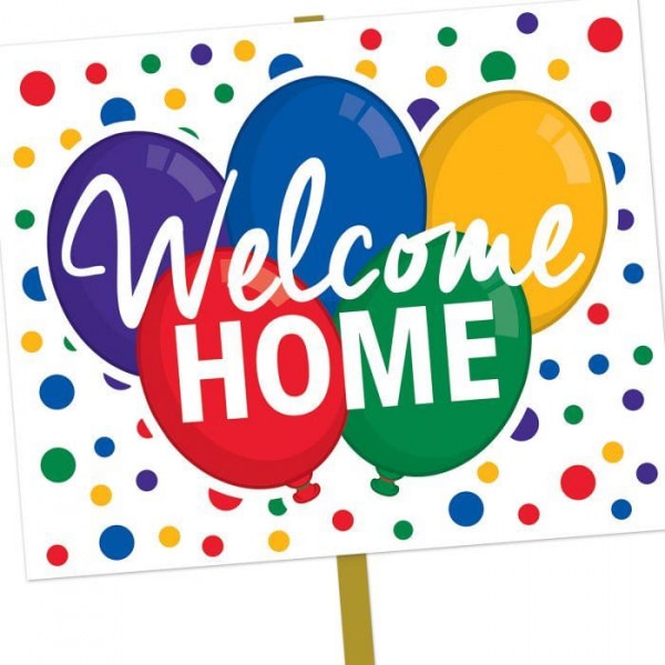 Welcome Home Balloons Garden Sign - 38cm x 30cm