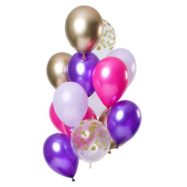 12 X Purple Posh Deluxe Balloons - 30cm