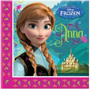 20 X Disney's Frozen Anna Paper Napkins - 33cm