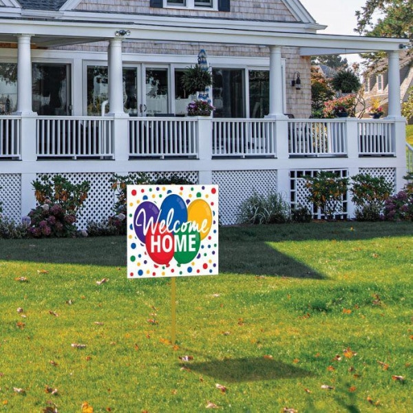 Welcome Home Balloons Garden Sign - 38cm x 30cm