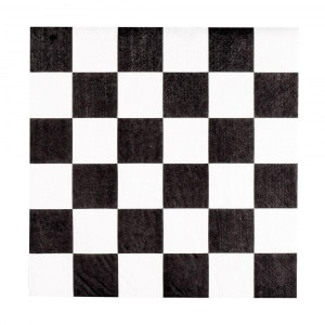 20 X Chequered Racing Flag Paper Napkins - 33cm