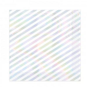 16 X Shimmering Pearlised Iridescent Paper Napkins - 33cm
