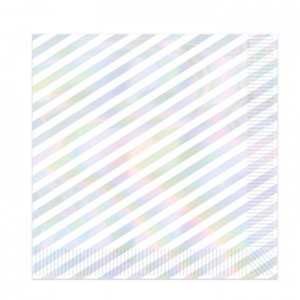 16 X Shimmering Pearlised Iridescent Paper Napkins - 33cm