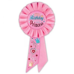 Birthday Princess Pink Rosette Badge