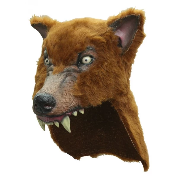 Brown Wolf Fur & Latex Headress