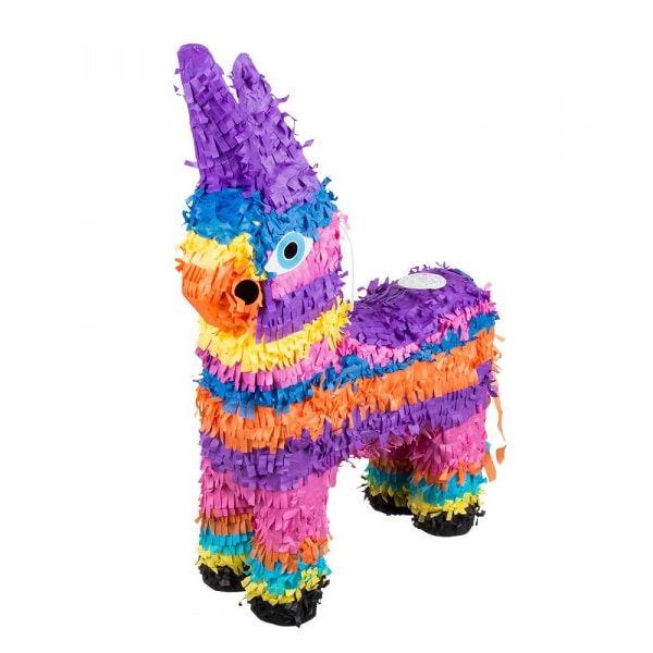 Multicoloured Rainbow Donkey Pinata - 55cm x 41cm