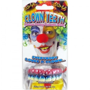 Billy Bob Blue Clown Fake Teeth with Fixer