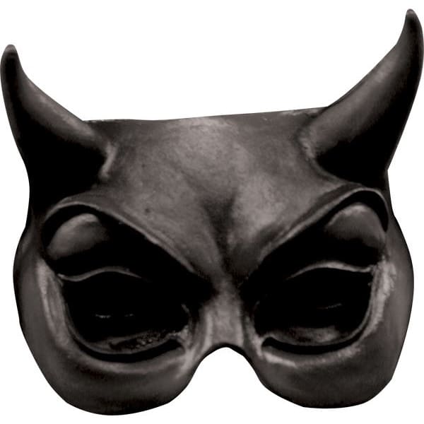 Evil Black Horned Latex Halloween Eye Mask