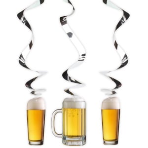 3 X Beer Pint Glass Party Hangers