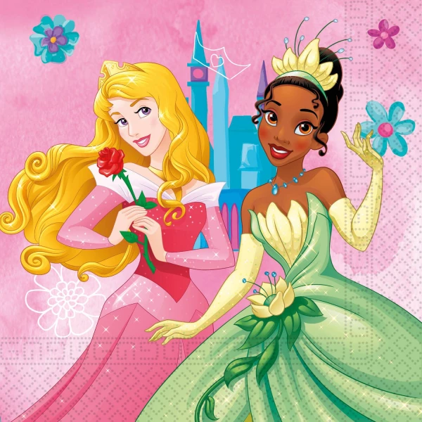 20 X Cartoon Princess Paper Napkins - 33cm