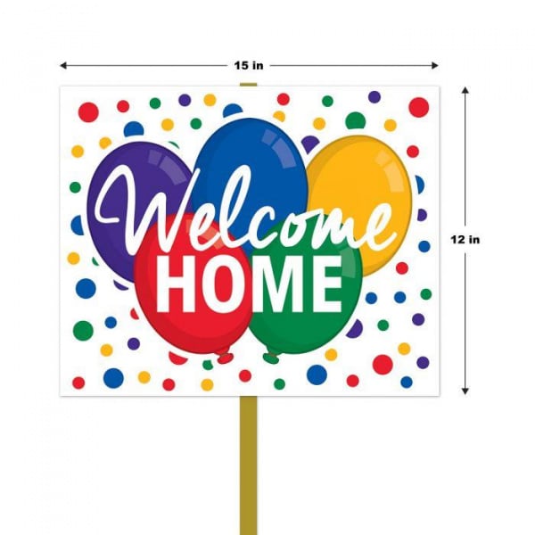 Welcome Home Balloons Garden Sign - 38cm x 30cm