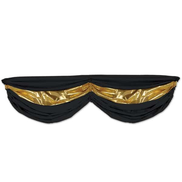 Black & Gold Swag Bunting - 1.8m