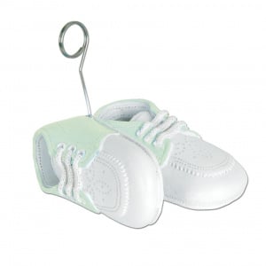 Green Baby Shoes Balloon / Photo Holder