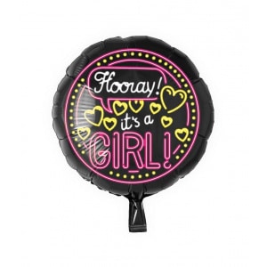 It's a Girl Neon Sign Foil Balloon - 46cm
