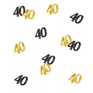 40th Birthday Black & Gold Table Confetti - 14g