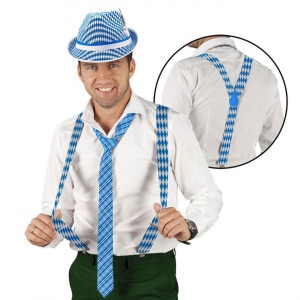Oktoberfest Blue & White Braces / Suspenders