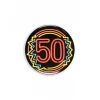 50th Birthday Neon Badge - 5.5cm