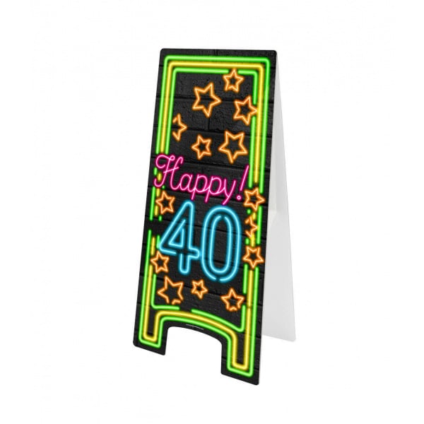 40th Happy Birthday Neon Pavement Sign - 58cm