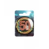 50th Birthday Neon Badge - 5.5cm
