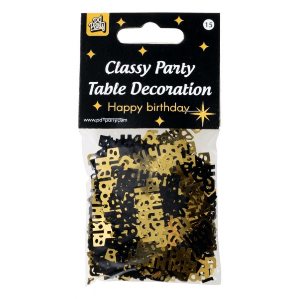 Happy Birthday Black & Gold Table Confetti - 14g