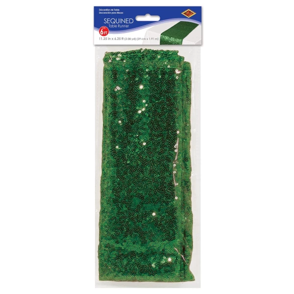 Green Sequin Table Runner - 1.9m