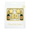60th Birthday Candles Champagne & Stars