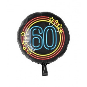 60th Birthday Neon Sign Foil Balloon - 46cm