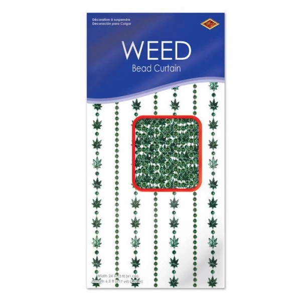 Cannabis Leaf / Weed Hanging Bead Curtain - 2m x 60cm
