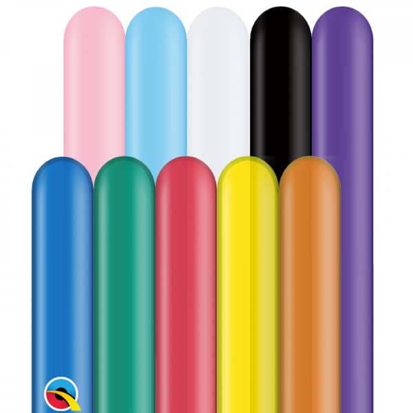 100 x Multicoloured 350Q Qualatex Modelling Balloons