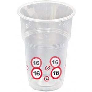 10 x 16th Birthday Traffic Sign Party Cups - 250ml
