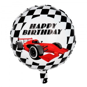 Happy Birthday Formula Racing Car Foil Balloon - 45cm
