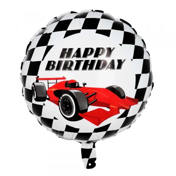 Happy Birthday Formula Racing Car Foil Balloon - 45cm
