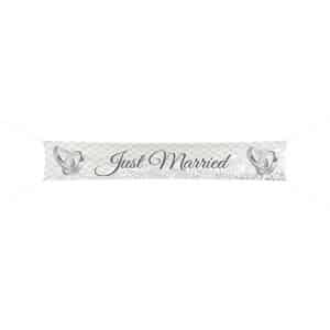 Just Married Wedding Rings Banner - 3.6m x 60cm