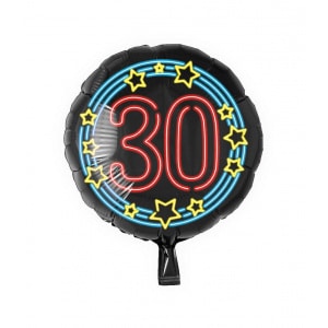 30th Birthday Neon Sign Foil Balloon - 46cm