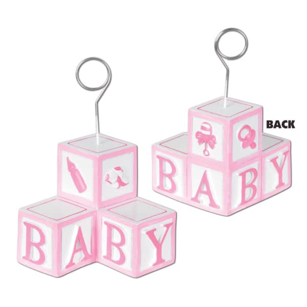 Pink Baby Blocks Balloon / Photo Holder