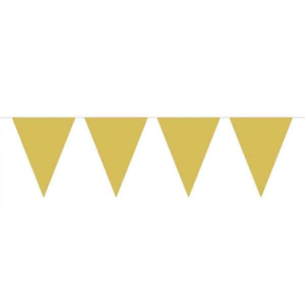 Gold Matt Metallic Triangle Party Bunting - 6m