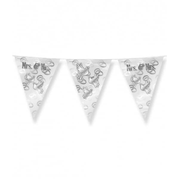 Mrs & Mrs Doves Silver Wedding Party Bunting - 10m