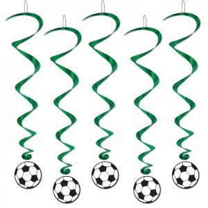 5 x Football Hanging Whirls - 102cm