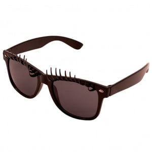 Black Novelty Sunglasses with Eyelashes