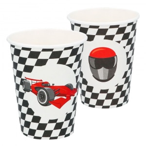 8 x F1 Formula Racing Car Paper Party Cups - 210ml