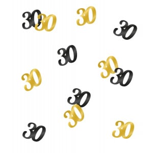 30th Birthday Black & Gold Table Confetti - 14g