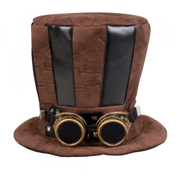 Victorian Steampunk Leather Look Top Hat