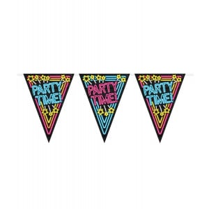 "Party Time" Neon Sign Party Bunting - 10m